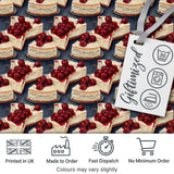 Cherry Cheesecake Dessert Sweet Treat Seamless Pattern Digital Print Fabric by the Metre UK Sewing Quilting Textile