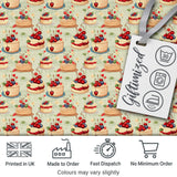 Cherry Topped Celebration Cakes Cute Dessert Seamless Pattern Digital Print Fabric by the Metre UK Sewing Quilting Textile