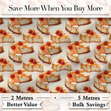 Caramel Drizzle Cheesecake Slice Sweet Dessert Seamless Pattern Digital Print Fabric by the Metre UK Sewing Quilting Textile