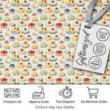 Colorful Mini Cakes and Fruit Dessert Seamless Pattern Digital Print Fabric by the Metre UK Sewing Quilting Textile