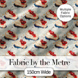 Cherry Drip Cheesecake Slice Vintage Dessert Seamless Pattern Digital Print Fabric by the Metre UK Sewing Quilting Textile