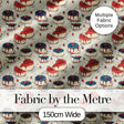 Red and Blue Glazed Cherry Cake  Dessert Seamless Pattern Digital Print Fabric by the Metre UK Sewing Quilting Textile