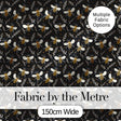 Cute Honey Bees and Botanical Leaves Dark Background Seamless Pattern Digital Print Fabric by the Metre UK Sewing Quilting Textile