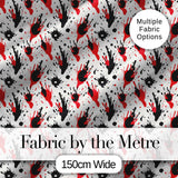 Red Black Paint Splatter Grunge Abstract Seamless Pattern Digital Print Fabric by the Metre UK Sewing Quilting Textile