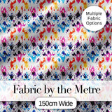 Colorful Watercolor Ink Splash Abstract Artistic Seamless Pattern Digital Print Fabric by the Metre UK Sewing Quilting Textile