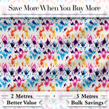 Colorful Watercolor Ink Splash Abstract Artistic Seamless Pattern Digital Print Fabric by the Metre UK Sewing Quilting Textile