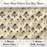 Vintage Damask Grunge Ink Splash Elegant Seamless Pattern Digital Print Fabric by the Metre UK Sewing Quilting Textile