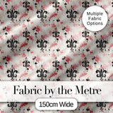 Pink Grunge Fleur De Lis Artistic Vintage Seamless Pattern Digital Print Fabric by the Metre UK Sewing Quilting Textile