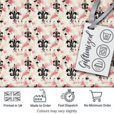Pink Grunge Fleur De Lis Artistic Vintage Seamless Pattern Digital Print Fabric by the Metre UK Sewing Quilting Textile