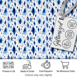 Blue Watercolour Droplet Abstract Seamless Pattern Digital Print Fabric by the Metre UK Sewing Quilting Textile