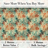 Vintage Floral Garden Distressed Texture Seamless Pattern Digital Print Fabric by the Metre UK Sewing Quilting Textile
