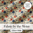 Blue Red Botanical Floral Vintage Seamless Pattern Digital Print Fabric by the Metre UK Sewing Quilting Textile