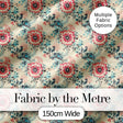 Elegant Pink Blue Floral Damask Vintage Seamless Pattern Digital Print Fabric by the Metre UK Sewing Quilting Textile
