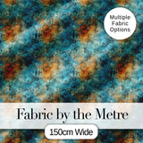 Teal Orange Grunge Floral Texture Seamless Pattern Digital Print Fabric by the Metre UK Sewing Quilting Textile