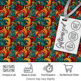 Teal Orange Baroque Floral Swirl Seamless Pattern Digital Print Fabric by the Metre UK Sewing Quilting Textile