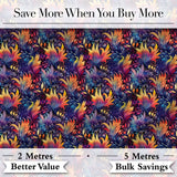 Vibrant Multicolour Fantasy Floral Seamless Pattern Digital Print Fabric by the Metre UK Sewing Quilting Textile