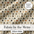 Classic Coffee Cups and Steam Warm Tones Seamless Pattern Digital Print Fabric by the Metre UK Sewing Quilting Textile