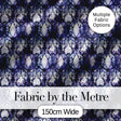 Watercolor Gothic Lattice Indigo Blue Seamless Pattern Digital Print Fabric by the Metre UK Sewing Quilting Textile