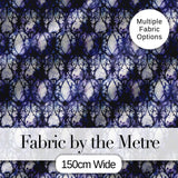 Watercolor Gothic Lattice Indigo Blue Seamless Pattern Digital Print Fabric by the Metre UK Sewing Quilting Textile