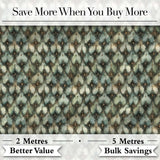 Muted Vintage Ornamental Tile Green and Beige Seamless Pattern Digital Print Fabric by the Metre UK Sewing Quilting Textile