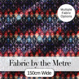 Elegant Gothic Floral Motif Red Blue and Purple Seamless Pattern Digital Print Fabric by the Metre UK Sewing Quilting Textile