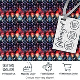 Elegant Gothic Floral Motif Red Blue and Purple Seamless Pattern Digital Print Fabric by the Metre UK Sewing Quilting Textile