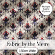 Vintage Floral Damask Red and Purple on Cream Seamless Pattern Digital Print Fabric by the Metre UK Sewing Quilting Textile