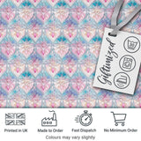 Pastel Art Nouveau Floral Soft Pink and Blue Seamless Pattern Digital Print Fabric by the Metre UK Sewing Quilting Textile