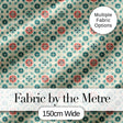 Vintage Inspired Floral Medallion Teal and Red Seamless Pattern Digital Print Fabric by the Metre UK Sewing Quilting Textile