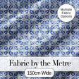 Classic Blue White Portuguese Tile Floral Seamless Pattern Digital Print Fabric by the Metre UK Sewing Quilting Textile