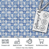 Classic Blue White Portuguese Tile Floral Seamless Pattern Digital Print Fabric by the Metre UK Sewing Quilting Textile