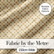 Warm Beige Orange Vintage Tile Floral Seamless Pattern Digital Print Fabric by the Metre UK Sewing Quilting Textile