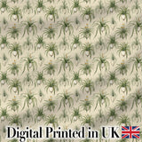 Vintage Hanging Plants Botanical Illustration Seamless Pattern Digital Print Fabric by the Metre UK Sewing Quilting Textile