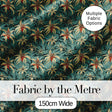 Elegant Tropical Lily Flowers Dark Teal Seamless Pattern Digital Print Fabric by the Metre UK Sewing Quilting Textile