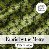 Dark Green Spiky Leaf Botanical Seamless Pattern Digital Print Fabric by the Metre UK Sewing Quilting Textile Design