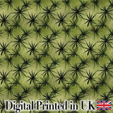 Dark Green Spiky Leaf Botanical Seamless Pattern Digital Print Fabric by the Metre UK Sewing Quilting Textile Design