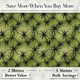 Dark Green Spiky Leaf Botanical Seamless Pattern Digital Print Fabric by the Metre UK Sewing Quilting Textile Design