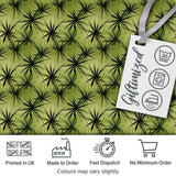 Dark Green Spiky Leaf Botanical Seamless Pattern Digital Print Fabric by the Metre UK Sewing Quilting Textile Design