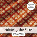 Vintage Orange Damask Ornamental Texture Seamless Pattern Digital Print Fabric by the Metre UK Sewing Quilting Textile Design