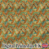 Boho Tribal Geometric Watercolor Shapes Seamless Pattern Digital Print Fabric by the Metre UK Sewing Quilting Textile Design
