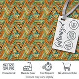 Boho Tribal Geometric Watercolor Shapes Seamless Pattern Digital Print Fabric by the Metre UK Sewing Quilting Textile Design
