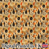 Earthy Tribal Ethnic Abstract Symbols Seamless Pattern Digital Print Fabric by the Metre UK Sewing Quilting Textile Design