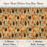 Earthy Tribal Ethnic Abstract Symbols Seamless Pattern Digital Print Fabric by the Metre UK Sewing Quilting Textile Design