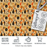 Earthy Tribal Ethnic Abstract Symbols Seamless Pattern Digital Print Fabric by the Metre UK Sewing Quilting Textile Design