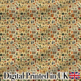 Earthy Tribal Symbols Hand Drawn Ethnic Seamless Pattern Digital Print Fabric by the Metre UK Sewing Quilting Textile Design