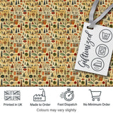 Earthy Tribal Symbols Hand Drawn Ethnic Seamless Pattern Digital Print Fabric by the Metre UK Sewing Quilting Textile Design
