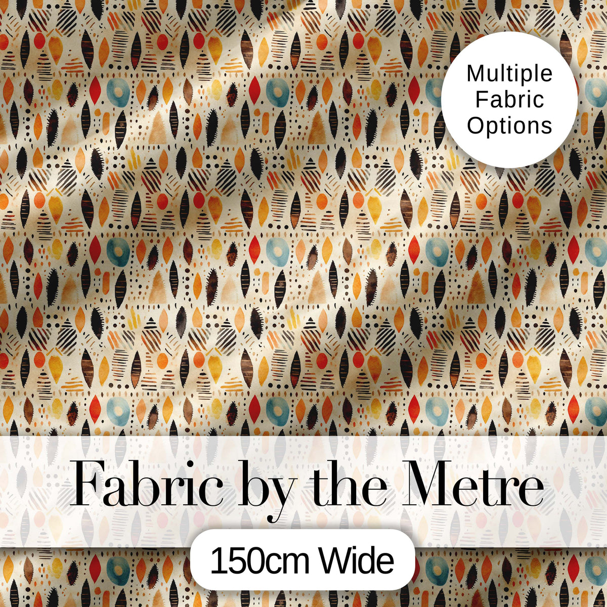 Abstract Organic Shapes Earthy Dots Modern Seamless Pattern Digital Print Fabric by the Metre UK Sewing Quilting Textile Design