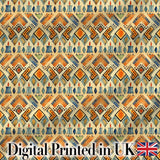 Geometric Tribal Candle Motif Ethnic Pattern Seamless Pattern Digital Print Fabric by the Metre UK Sewing Quilting Textile Design
