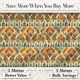 Geometric Tribal Candle Motif Ethnic Pattern Seamless Pattern Digital Print Fabric by the Metre UK Sewing Quilting Textile Design