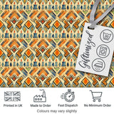 Geometric Tribal Candle Motif Ethnic Pattern Seamless Pattern Digital Print Fabric by the Metre UK Sewing Quilting Textile Design